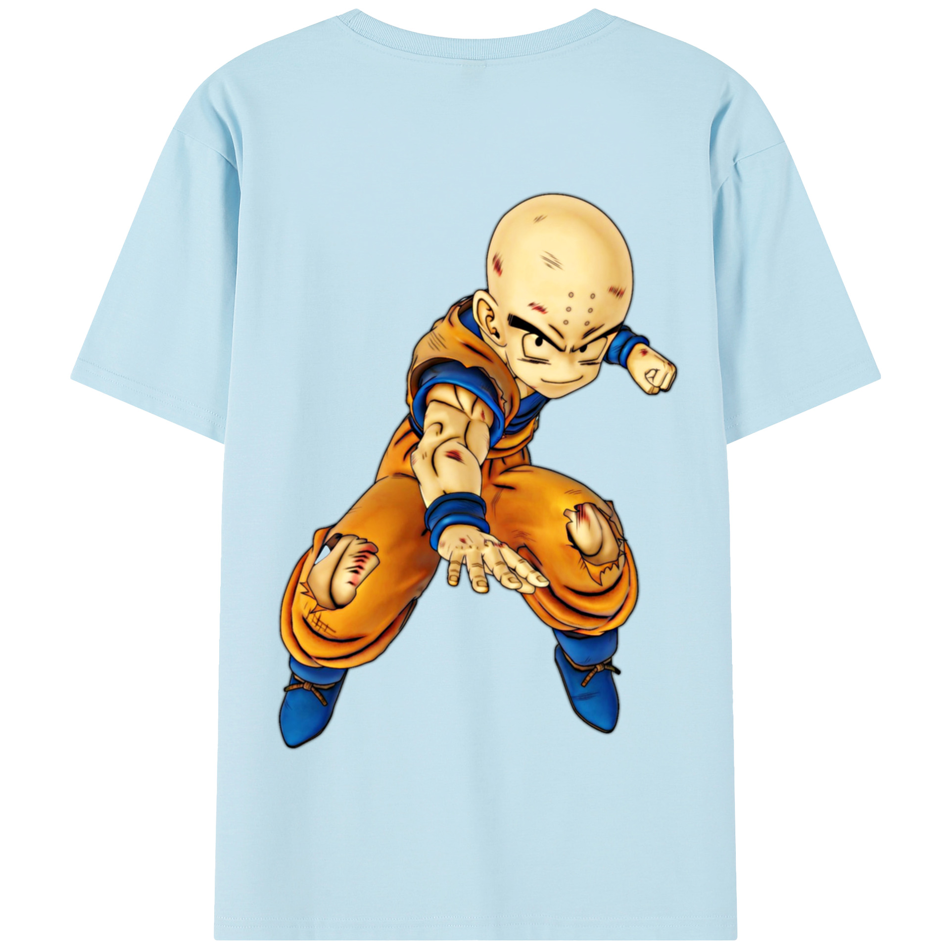 （画像用） ドラゴンボール クリリン DRAGON BALL krillin 綿100％半袖Tシャツ（背面プリント）